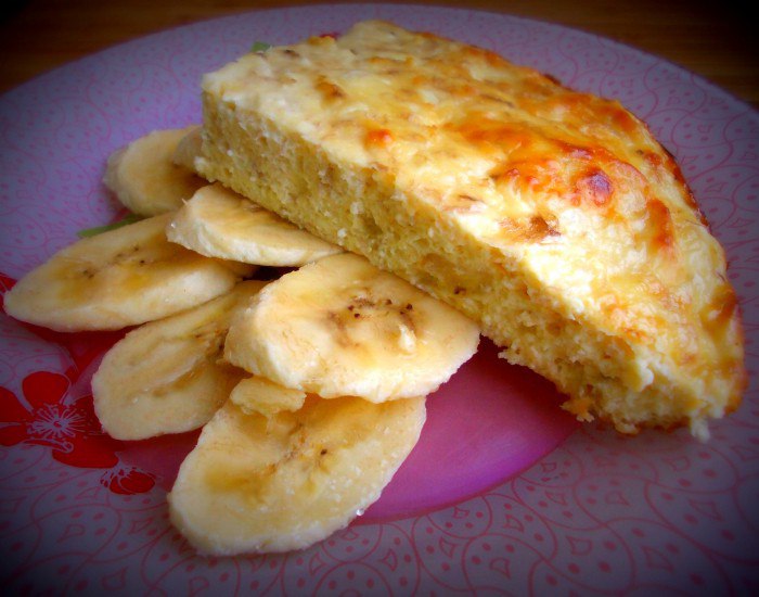 Творожный пирог с бананами