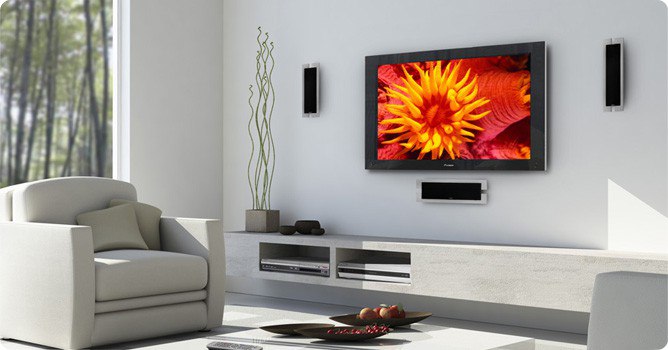 Правильно повесить плазменный телевизор на стену