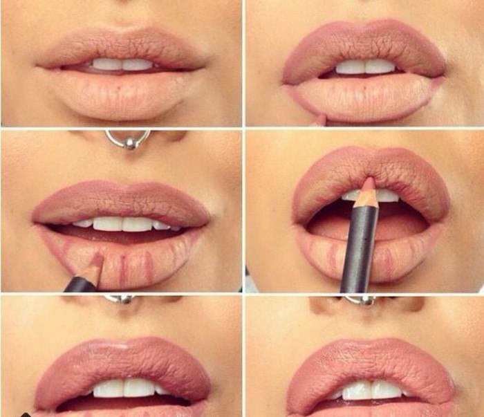 Как правильно накрасить губы карандашом