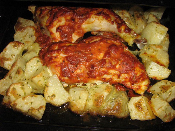 Голень куриная в духовке с картошкой и майонезом в рукаве рецепт с фото пошагово